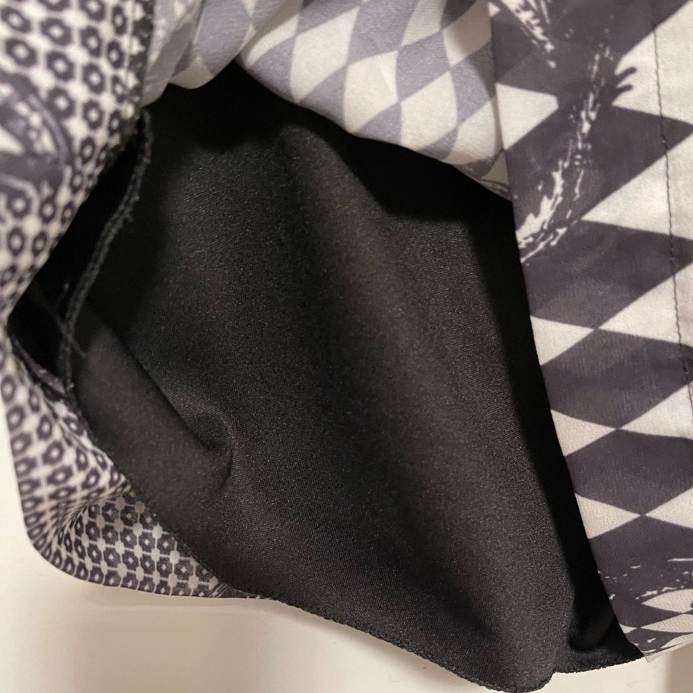 Black White Harlequin Print High Waist Tailored Skort Baroque Chic Lined Small - Picture 2 of 5